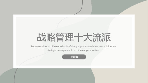 战略管理十大流派