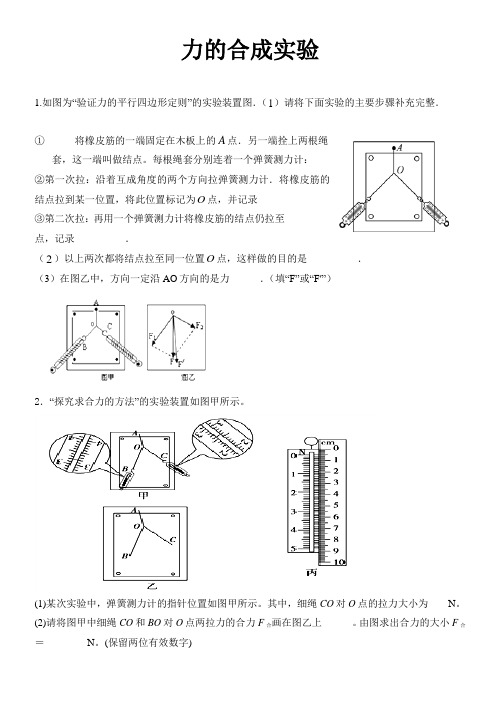 高中物理 力的合成实验