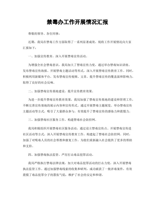 禁毒办工作开展情况汇报