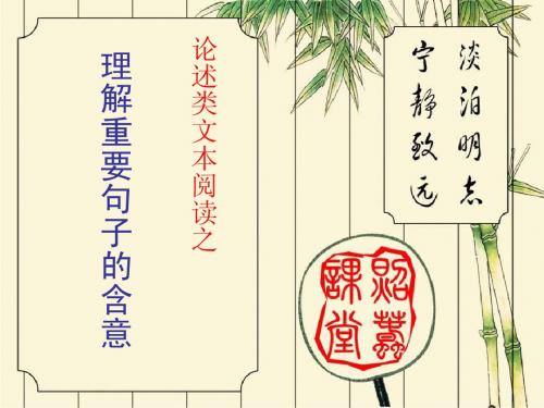 论述类文本阅读之理解重要句子的含意
