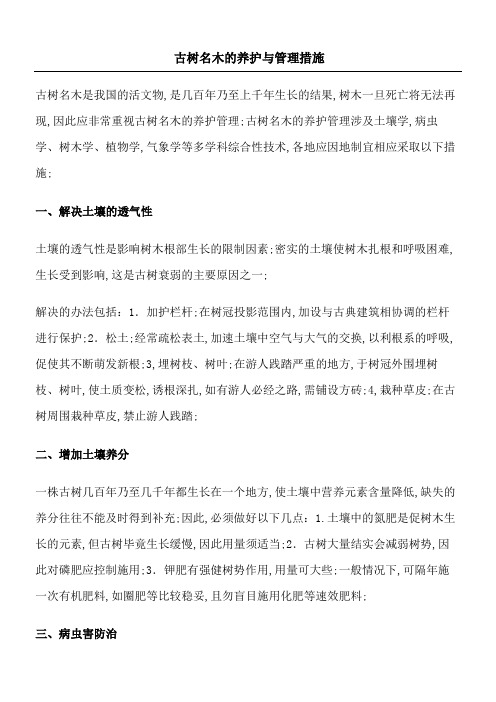 古树名木的养护与管理措施