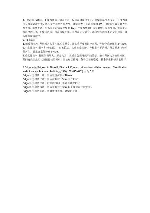 肾积水的分级