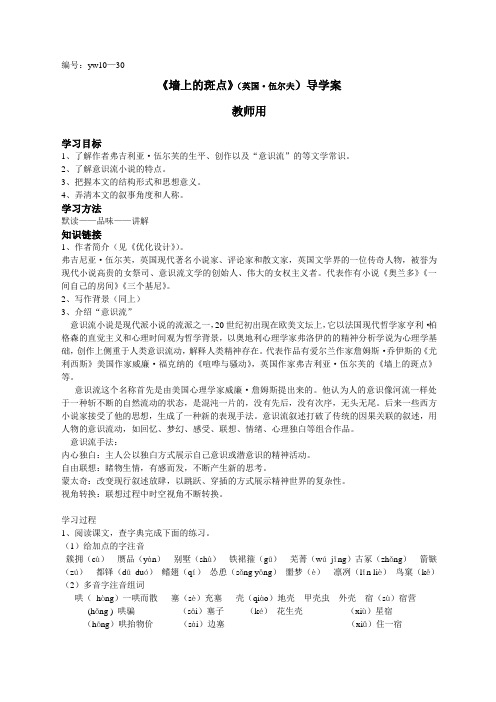 墙上的斑点教案