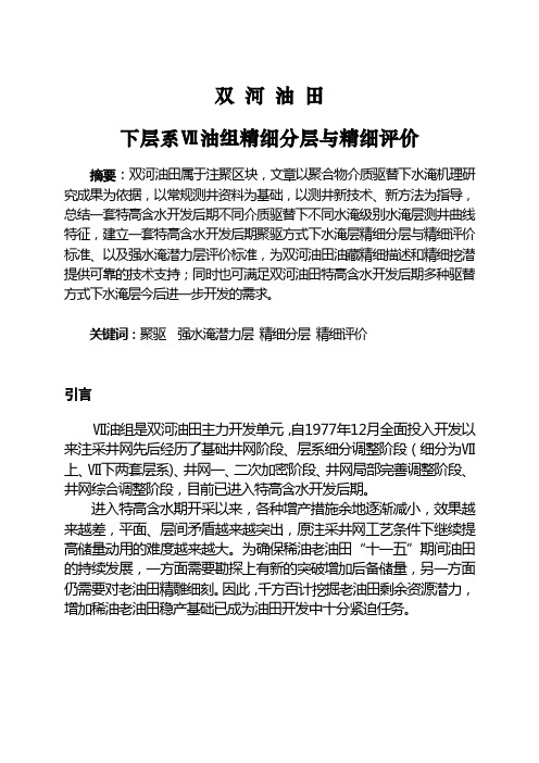 双河油田水淹层论文