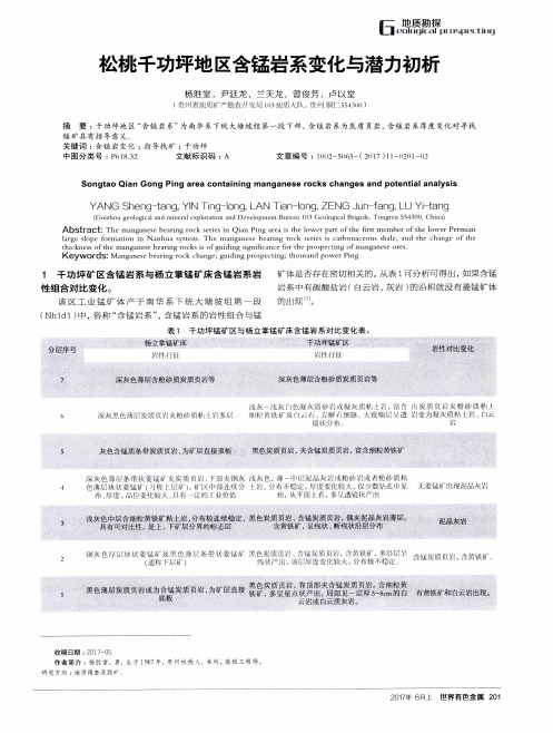 松桃千功坪地区含锰岩系变化与潜力初析