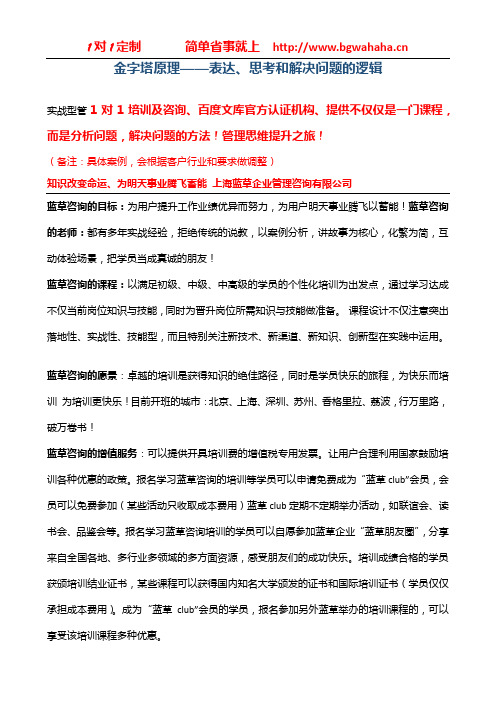 《金字塔原理——表达、思考和解决问题的逻辑》