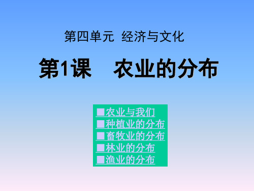 八年级地理上册 第四单元经济与文化 农业的分布课件 商务星球版