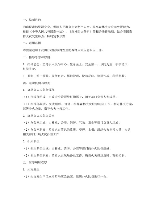 森林防火专项应急救援预案
