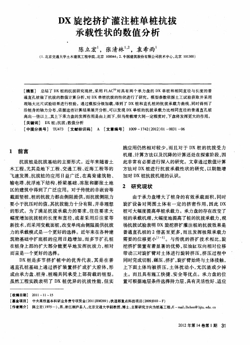 DX旋挖挤扩灌注桩单桩抗拔承载性状的数值分析