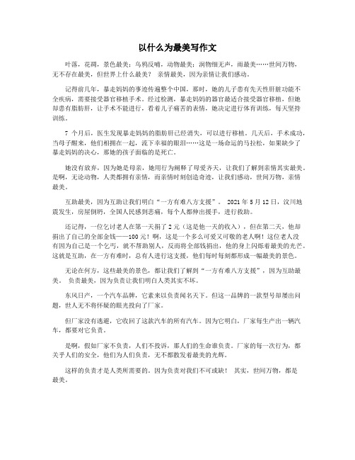 以什么为最美写作文