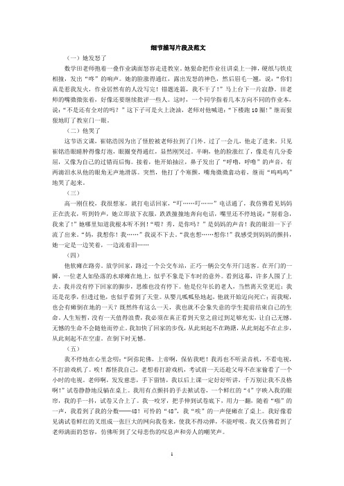 细节描写片段及范文