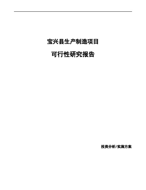 宝兴县编写生产项目可行性研究报告