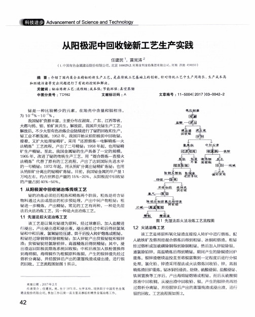 从阳极泥中回收铋新工艺生产实践