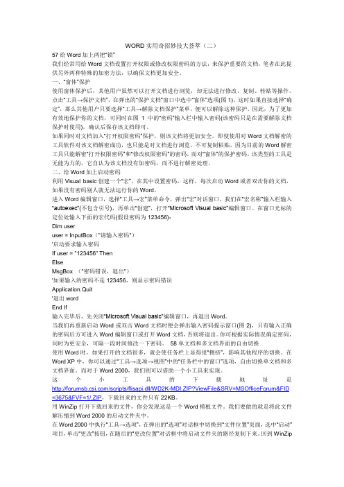 WORD实用奇招妙技大荟2