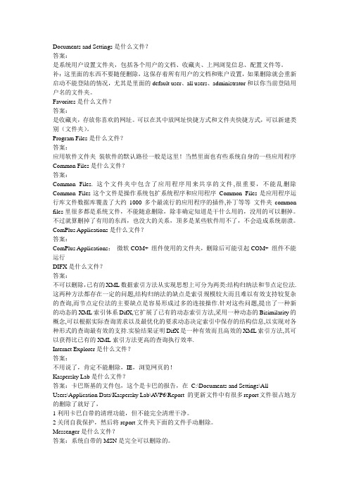 WinXP 文件(夹)名及用途