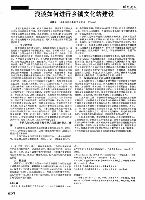 浅谈如何进行乡镇文化站建设