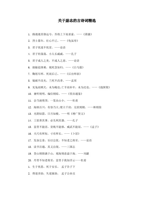 关于励志的古诗词精选