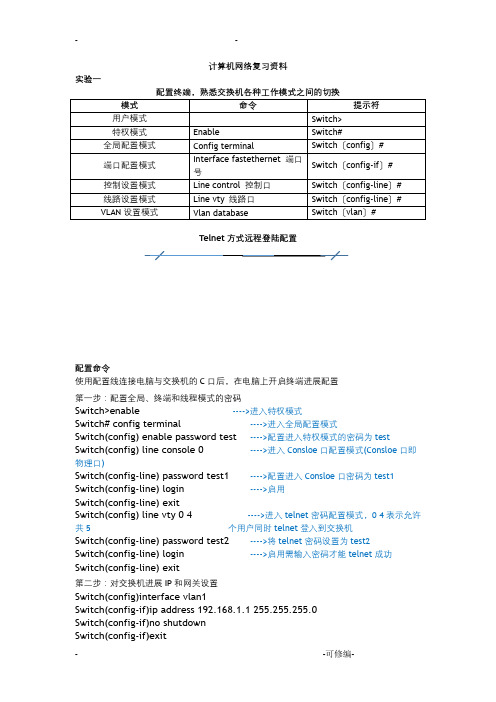 计算机网络基础实验及子网划分方法与例题