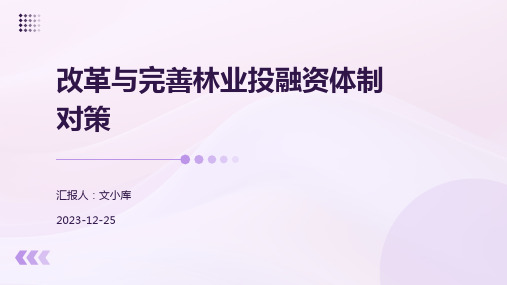 改革与完善林业投融资体制对策