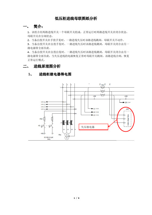 低压柜进线母联备自投分析