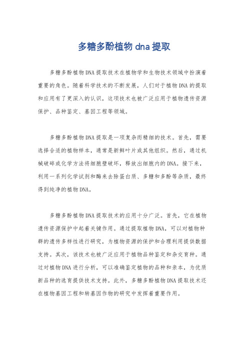 多糖多酚植物dna提取