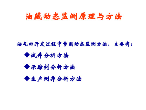 油藏动态监测原理与方法