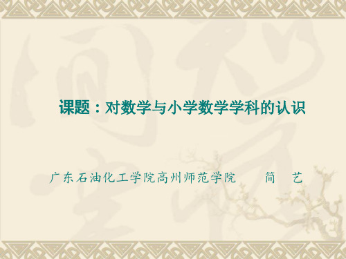 对数学与小学数学学科认识