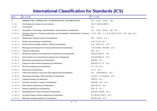 国际标准分类法(ICS)