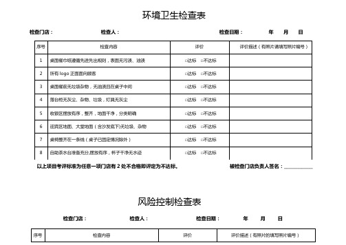 门店巡店检查表