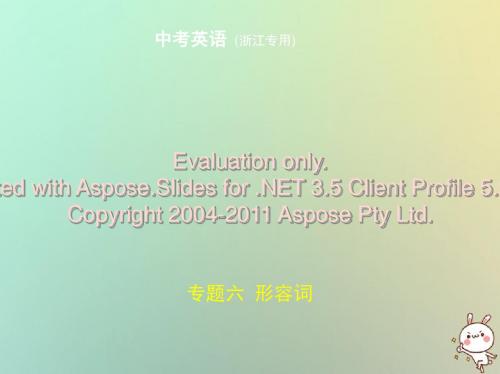 (浙江地区)2019年中考英语复习 专题六 形容词(试卷部分)课件
