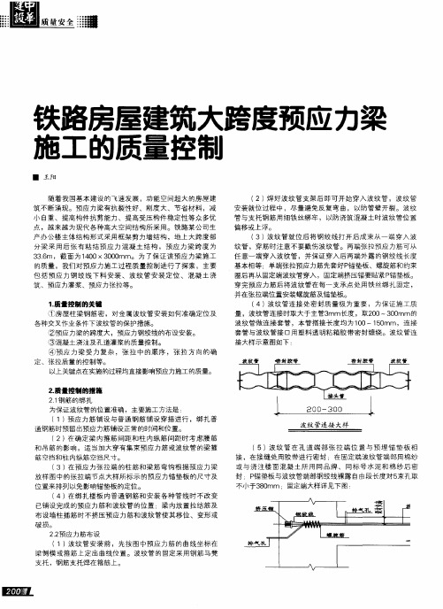 铁路房屋建筑大跨度预应力梁施工的质量控制