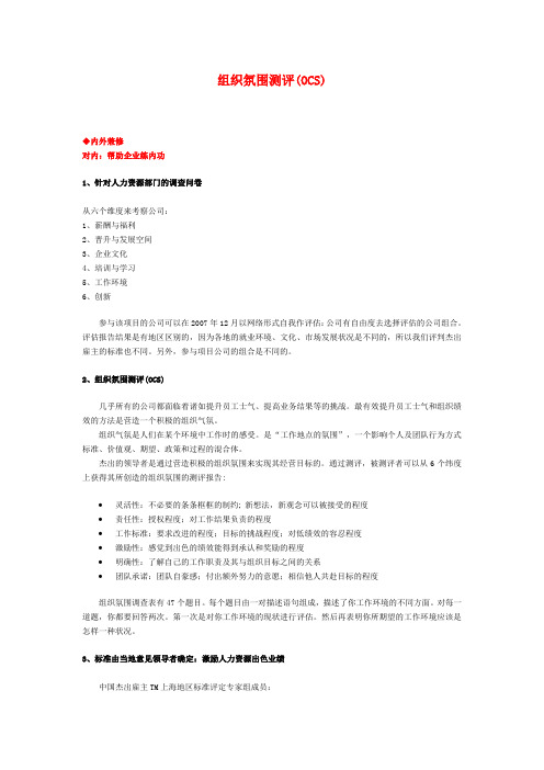 组织氛围测评