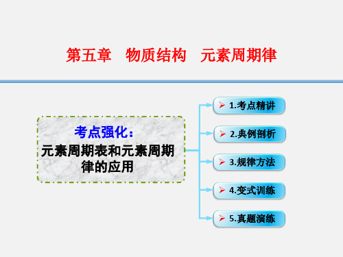 高考化学 一轮复习 5.8考点强化 元素周期表和元素周期律的应用
