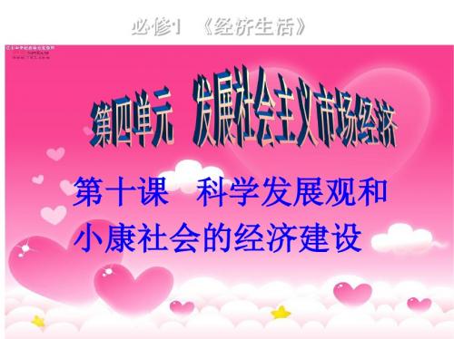 经济生活第十课《科学发展观和小康社会的经济建设》课件