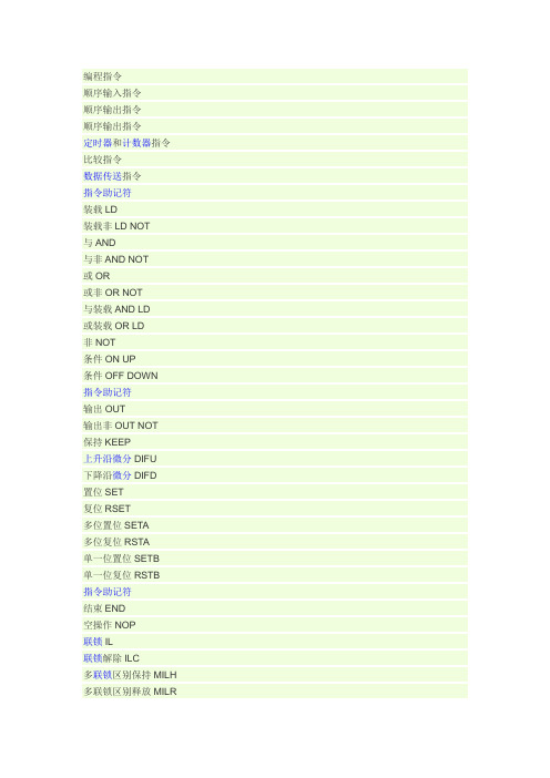 欧姆龙编程指令