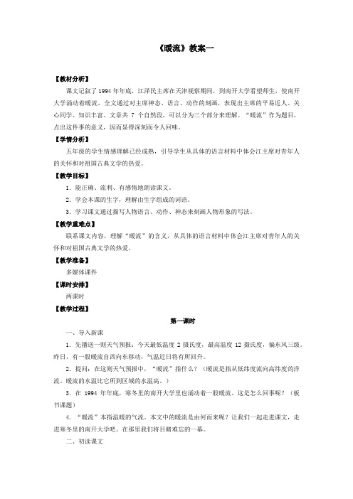 《暖流》精品教案(活动版)