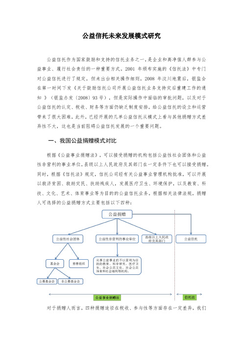 公益信托未来发展模式研究