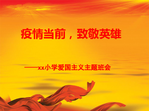 《疫情当前   致敬英雄》爱国主义主题班会