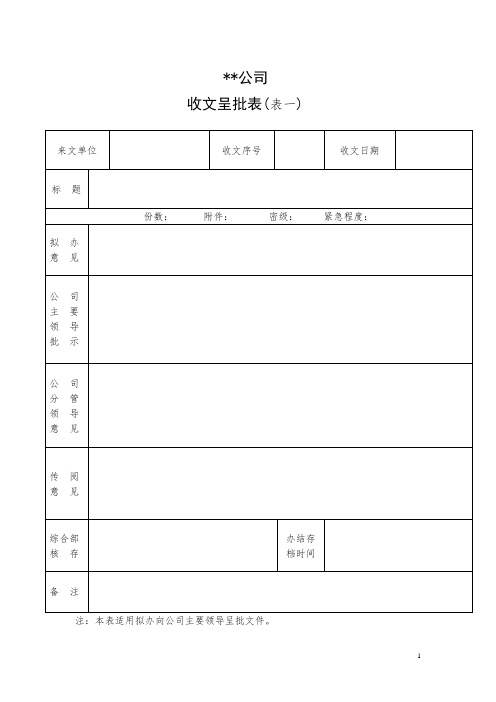 一般中小型企业常用公司办公常用表格大全 35个