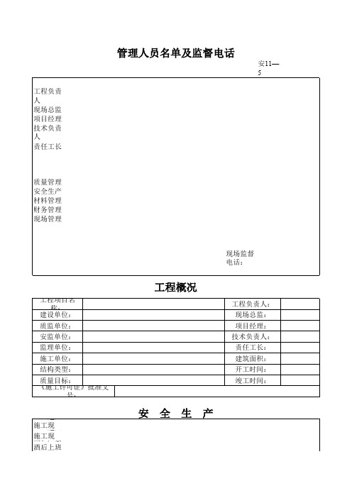 管理人员名单及监督电话