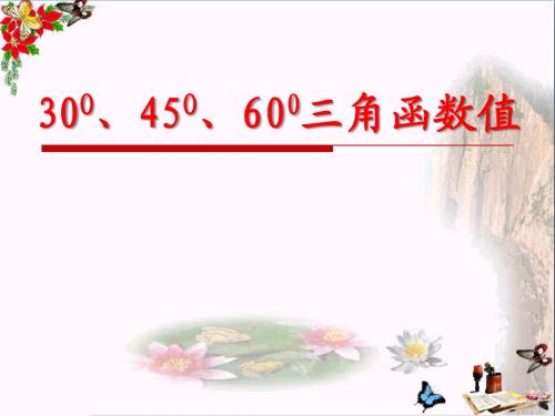 30°、45°、60°角的三角函数值 直角三角形的边角关系PPT精品课件