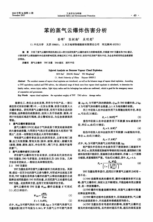 苯的蒸气云爆炸伤害分析