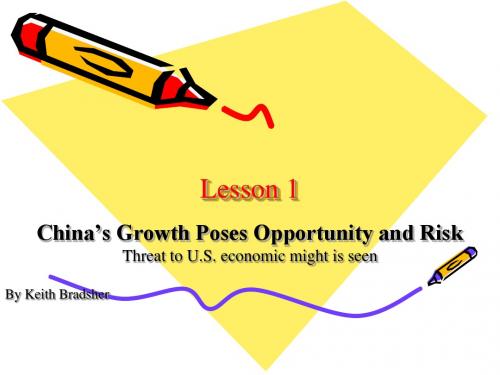 初中英语课件China’s Growth Poses Opportunity and Risk