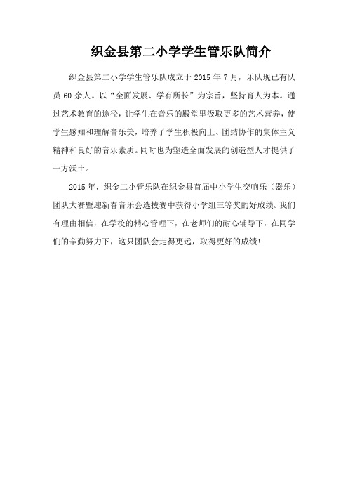 织金县第二小学管乐队简介