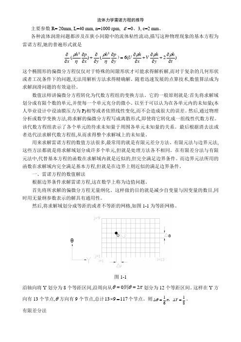 流体力学雷诺方程的推导