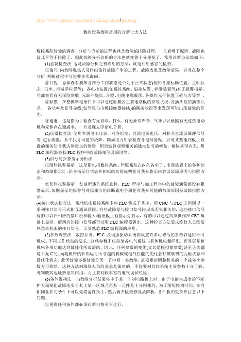 数控设备故障常用的诊断七大方法