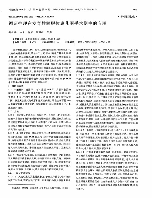 循证护理在发育性髋脱位患儿围手术期中的应用