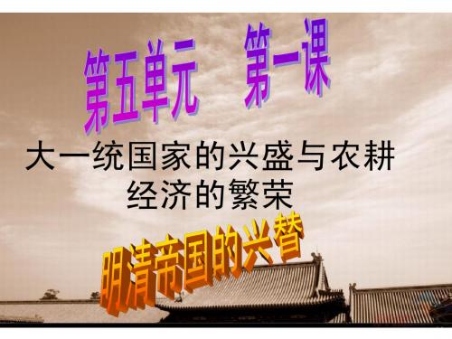 明清帝国的兴替(2014年新教材)