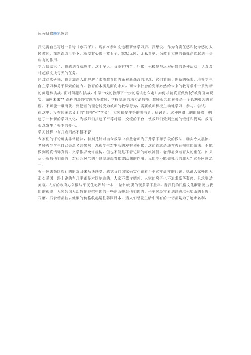 远程研修随笔感言