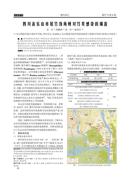 四川省乐山市居竹伪角蚜对竹类感染的调查